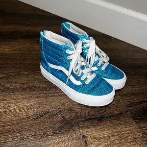 Girls Vans Off The Wall Blue Sparkle 12